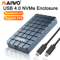 MAIWO 40Gbps NVMe SSD Case SSD Enclosure M.2 to USB4.0 Adapter for Type-C 2280 M.2 NVME PCIE Built-in Cooling Vest Aluminum Case