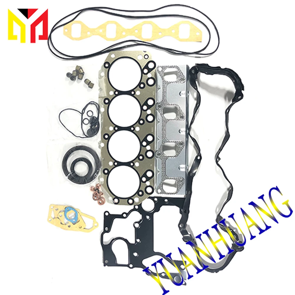 For Isuzu 4JB1 Engine Overhaul Rebuild Kit Engine Piston &Piston Rings Cylinder Liner Full Gasket Set 6060 7117