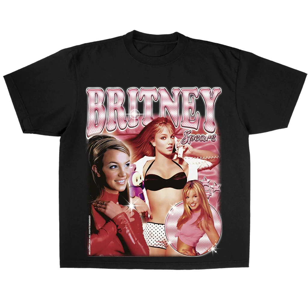 Britney Spears Collage Portrait T-Shirt Men Women Cotton Ret