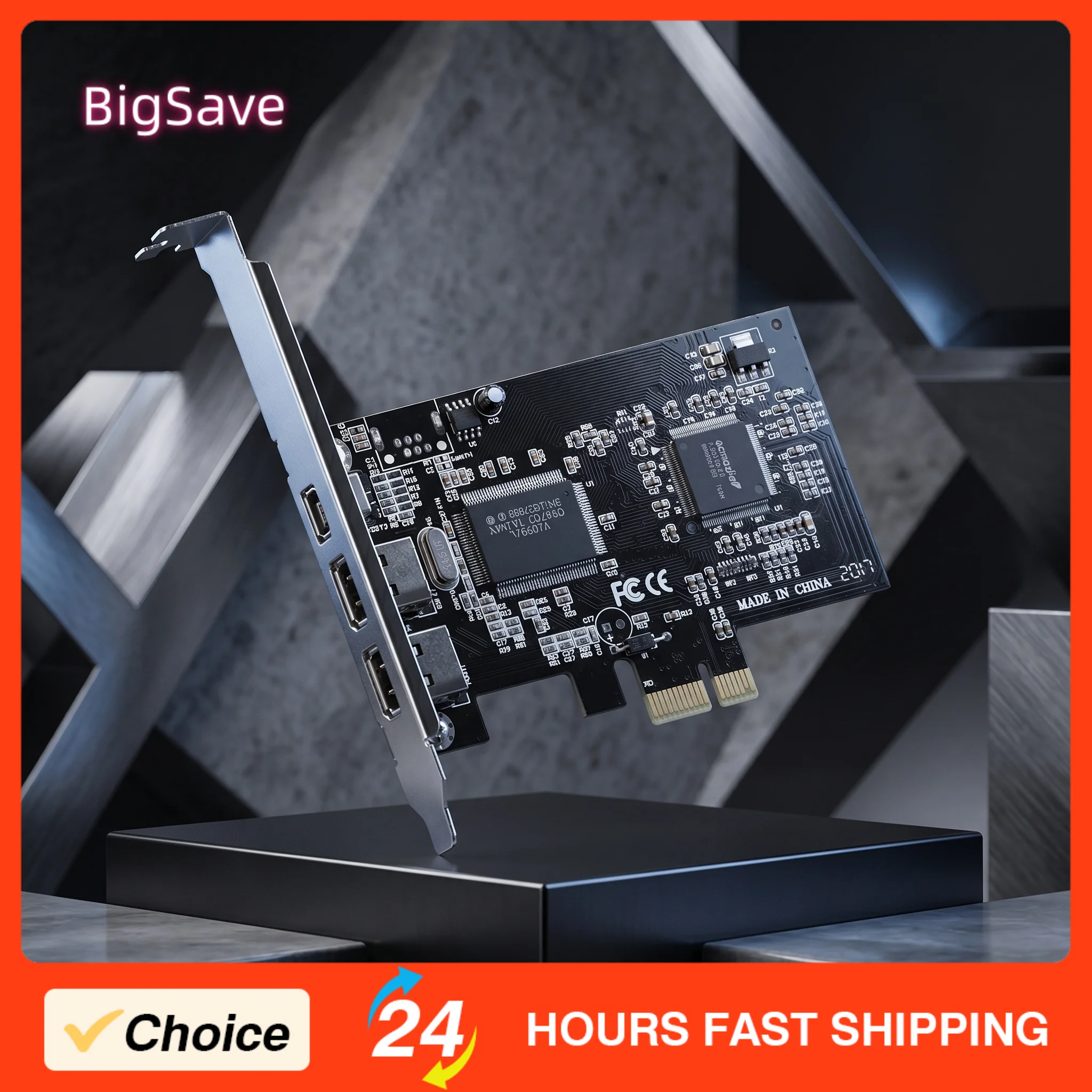 Portable PCI-E PCI Express FireWire 1394a IEEE 1394 Controller Card with Firewire Cable Firewire Controller Card Control Card