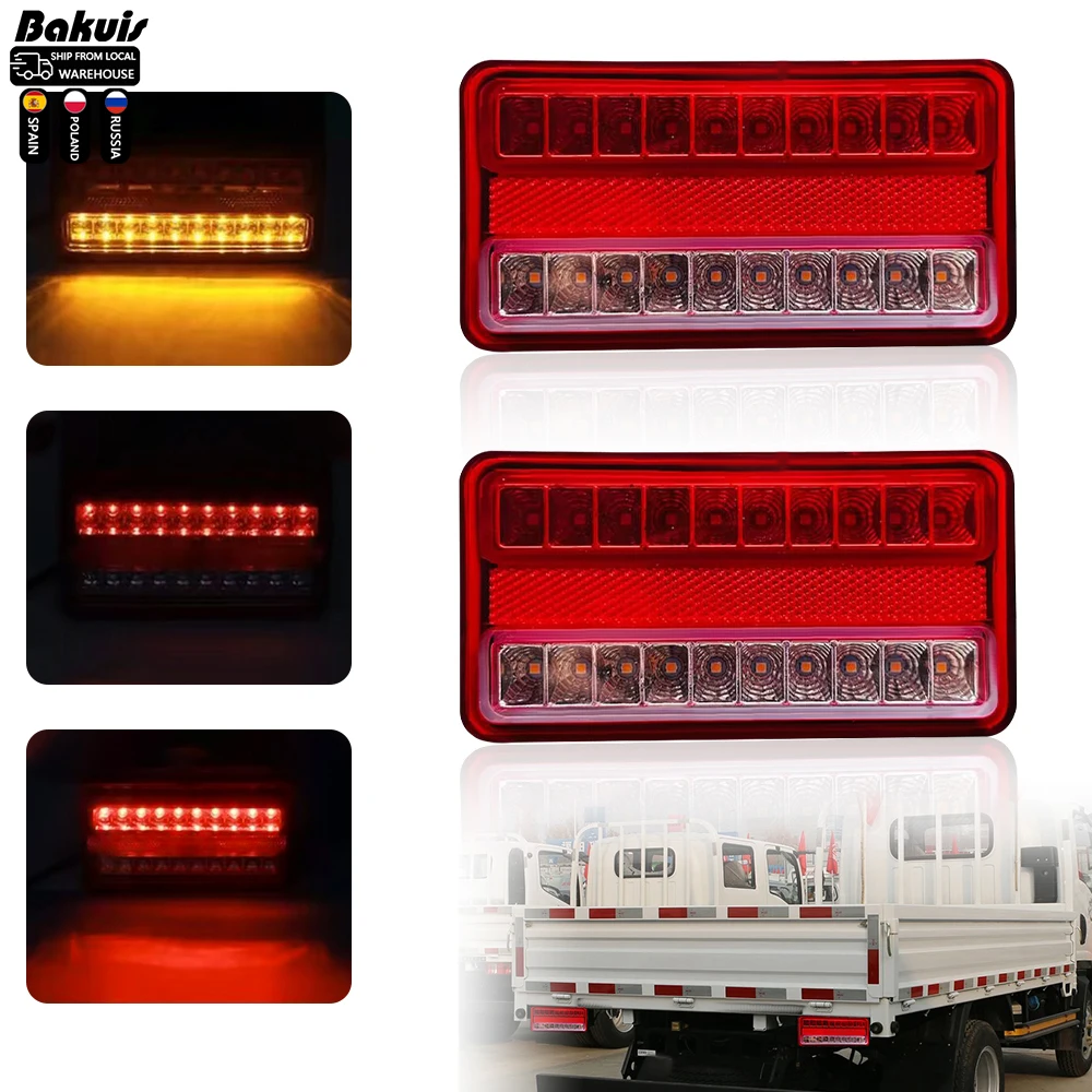 

12V-80V 2Pcs 20LED Tail Light Waterproof Car Truck Trailer Camper Van Stop Brake Rear Reverse Indicator Lights Turn Signal Lamp