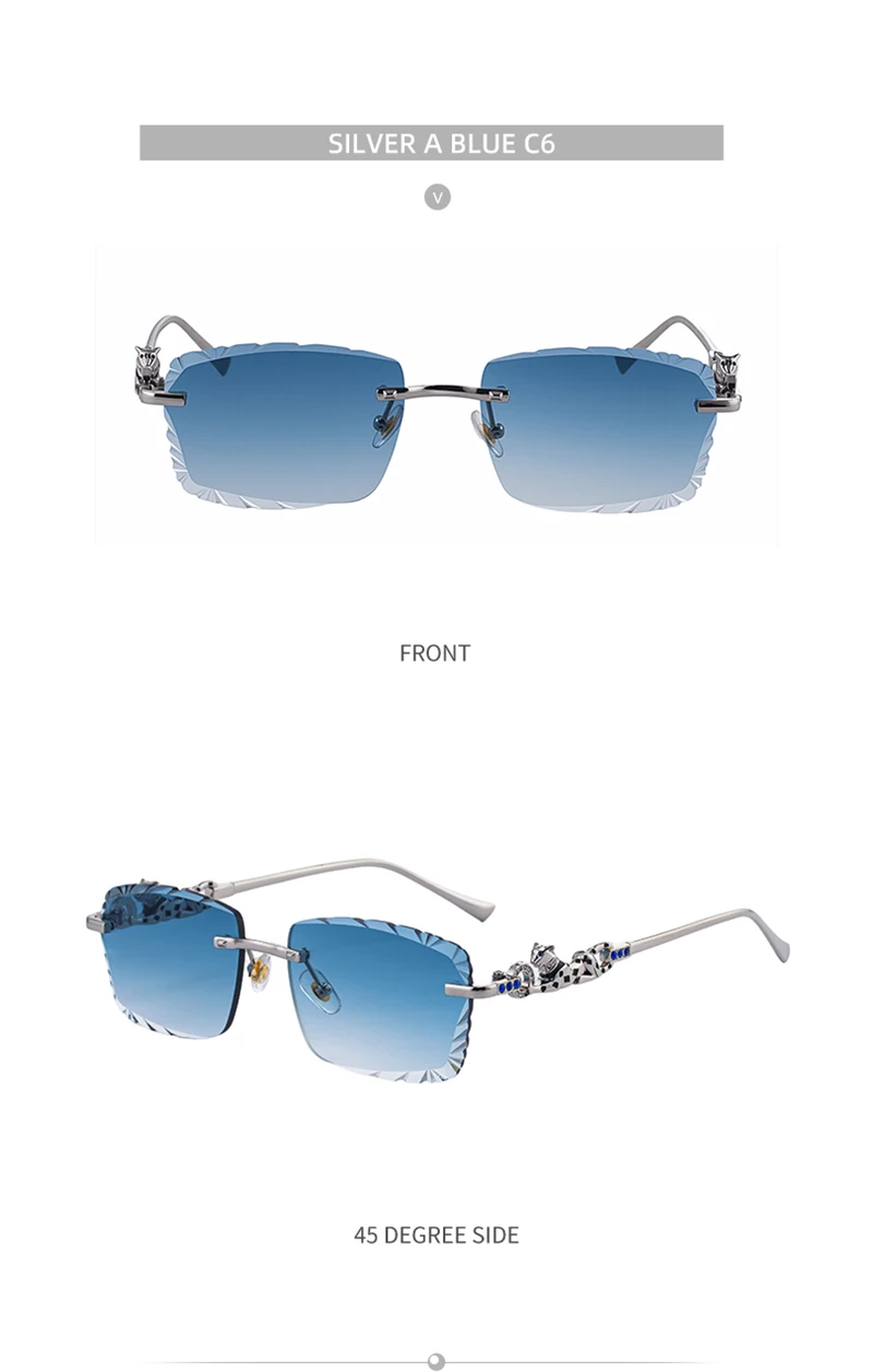 Mimiyou Quadratische randlose Sonnenbrille für Herren, hochwertige Outdoor-Brille für Damen, Grace Fashion-Brille, Marke UV400, Sonnenbrille – Detail 23