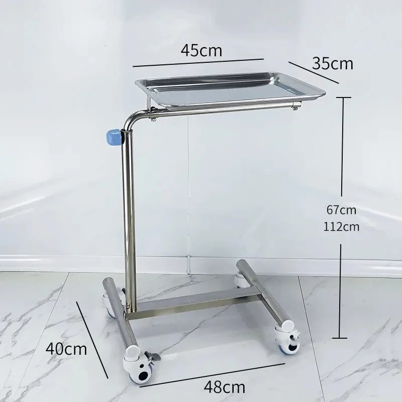 Thickened Stainless Steel Trolley Medical Rack Barber Shop Trolley Hospital Surgery Tray Trolley Beauty Salon Auxiliary Cart