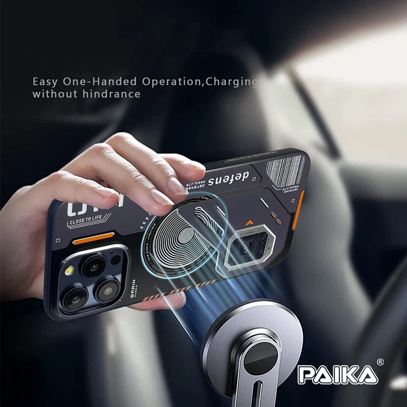 สําหรับMagsafe Matteเกราะแม่เหล็กไร้สายชาร์จสําหรับiPhone 16 15 14 13 Pro Maxกันกระแทกฝาครอบเลนส์