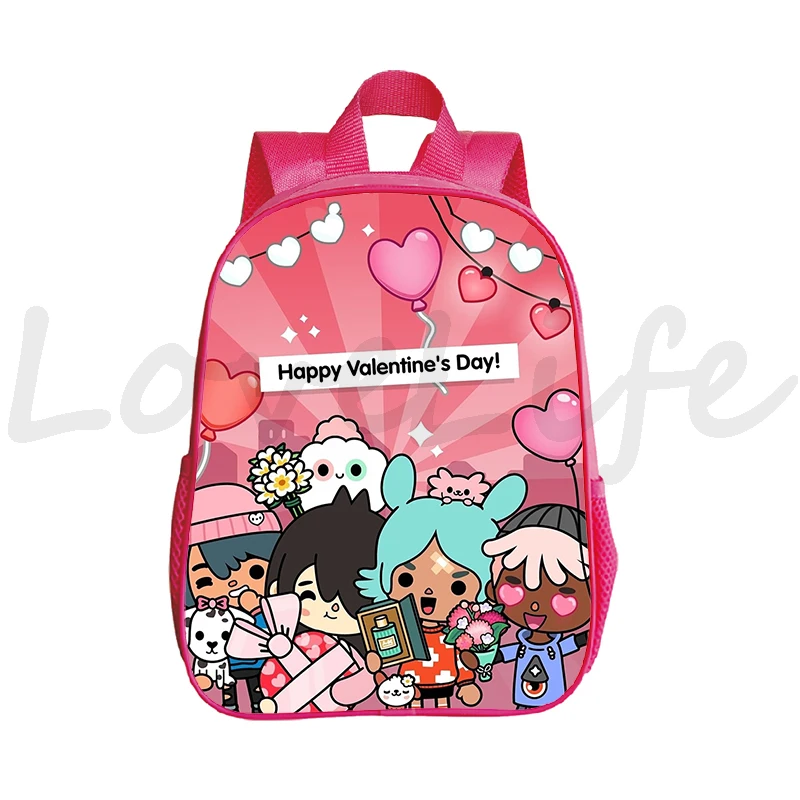 Toca Life World Backpacks Children Kawaii Pink Backpack Toddler Kids Kindergarten Bag Girls Toca Boca Schoolbag 3D Print Mochila