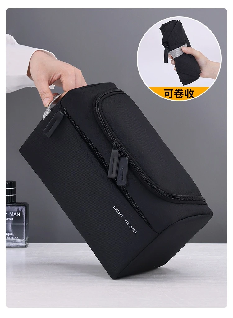 Neue tragbare Kulturtasche, 3-teiliges Set, unverzichtbar für Reisen, multifunktionale Herren-Kosmetiktasche, Kosmetik-Organizer, wasserdichte Aufbewahrungstasche – Detail 3