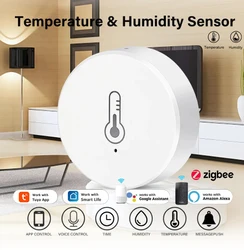 Tuya ZigBee Smart sensore di temperatura e umidità alimentato a batteria Smart Home Security funziona con Alexa Google Home Smart Life