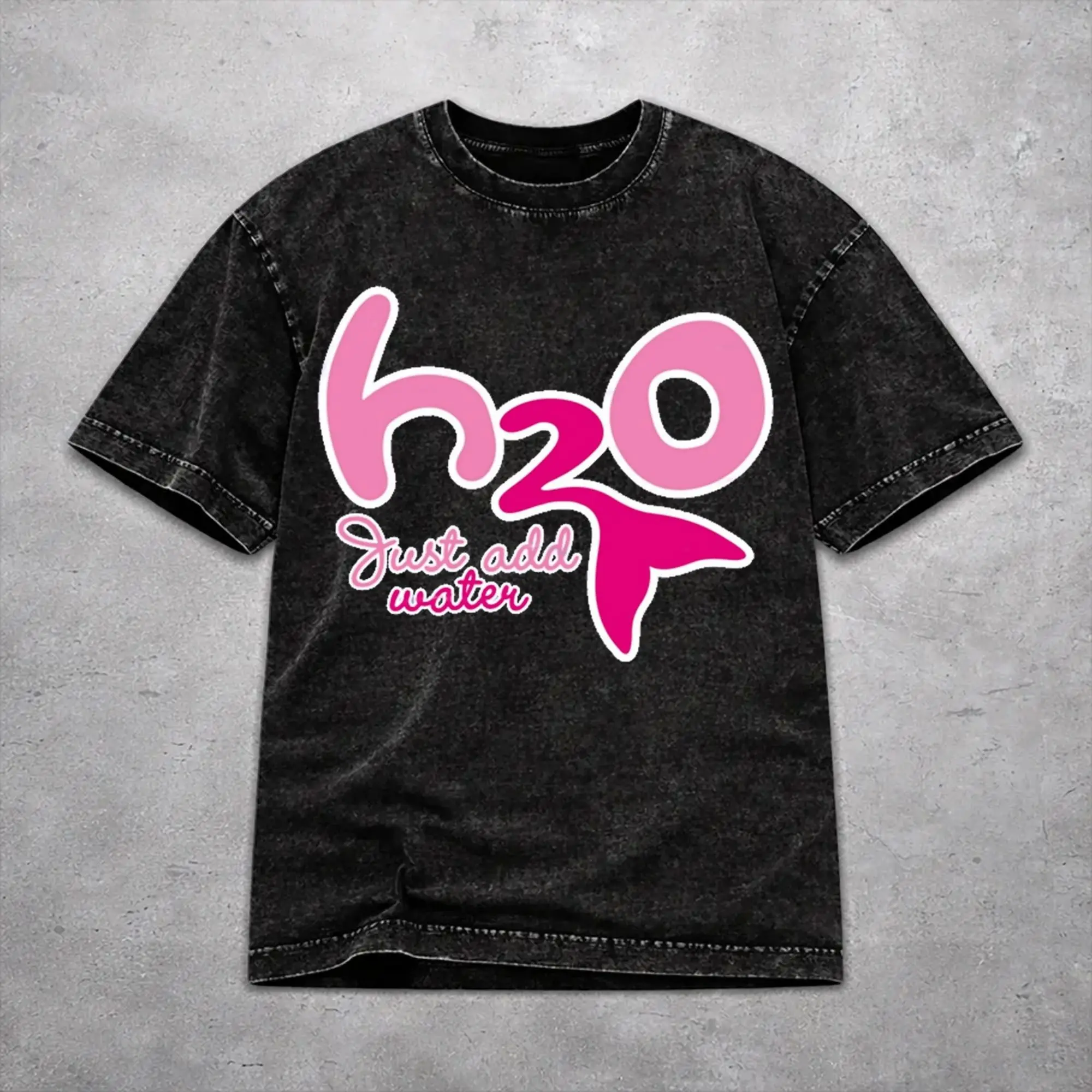 Hip Hop H-H2O Just Add Water Apparel T Shirt for Men Women  Cotton Washed Tee Shirts Clothes