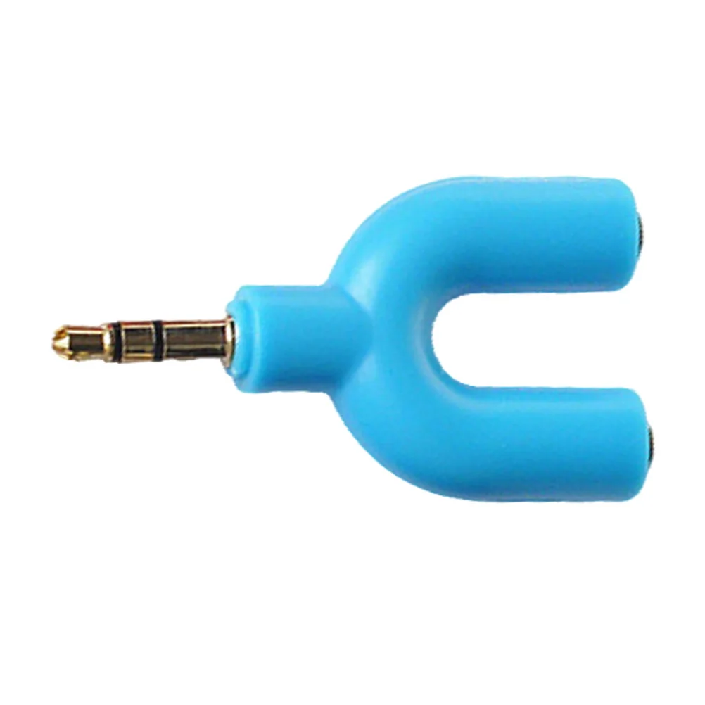 

3.5mm Audio Splitter Adapter Stereo Connector U Shape Plated Portable for 2 Headphones Music Sharing Stereo Splitter