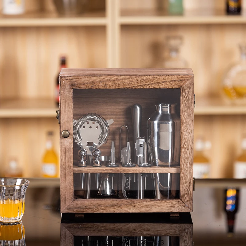 

Пыленепроницаемый деревянный ящик для бармена инструмента