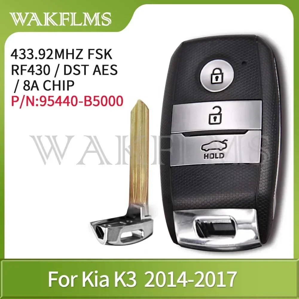 For KIA K3 Cerato Fort 2014 2015 2016 2017 433MHz RF430 8A Passive Proximity Keyless Entry Go Smart 95440-B5000 95440-A7100