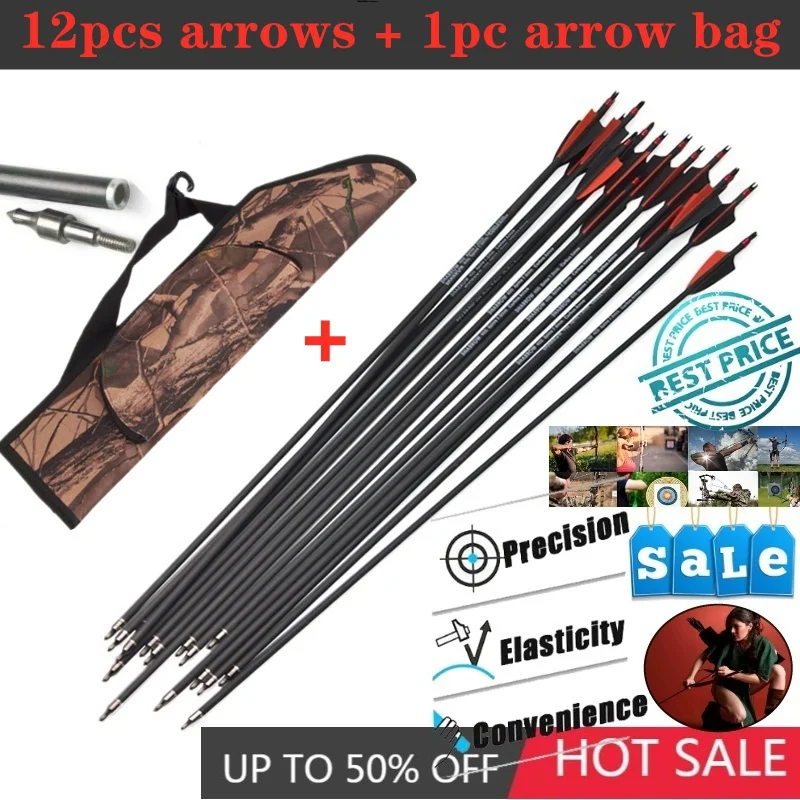 

Archery Fiberglass Arrows Black Red Plastic Feather Arrowheads Points for Hunting Recurve Bow Compound Bow Crossbow Equipment