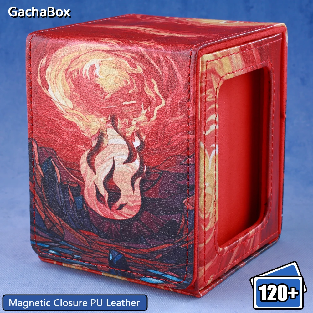 

Коробка для сбора окон Mountain Fire Elemental, органайзер для игровых карт, коробка для хранения карт, коробка для хранения для настольных игр MTGTCG