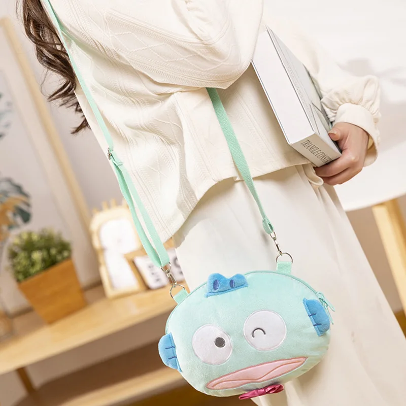 Cute Hello Kitty Hangyodon Crossbody Bag Sanrio Kawaii Anime Cinnamoroll My Melody Shoulder Bag Girl Large Capacity Storage Bag