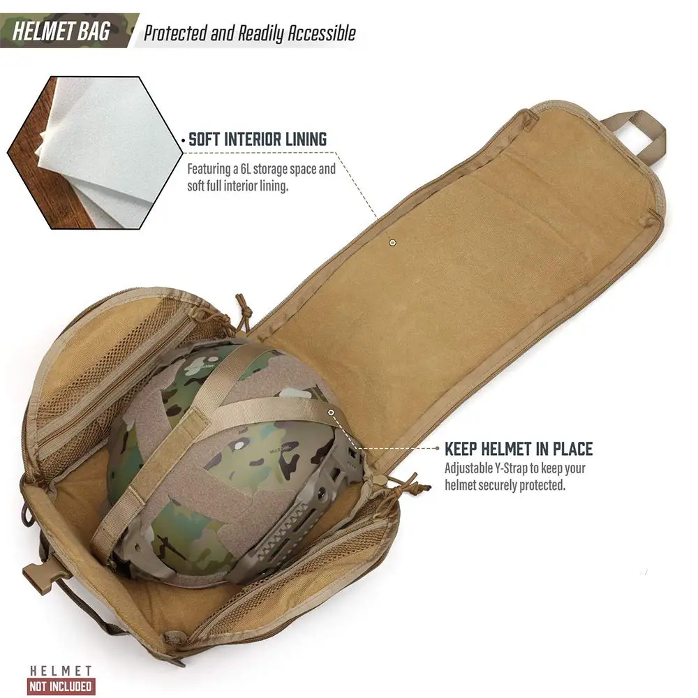 Funda portacascos táctica MOLLE – Transporte militar multiusos - imagen 3