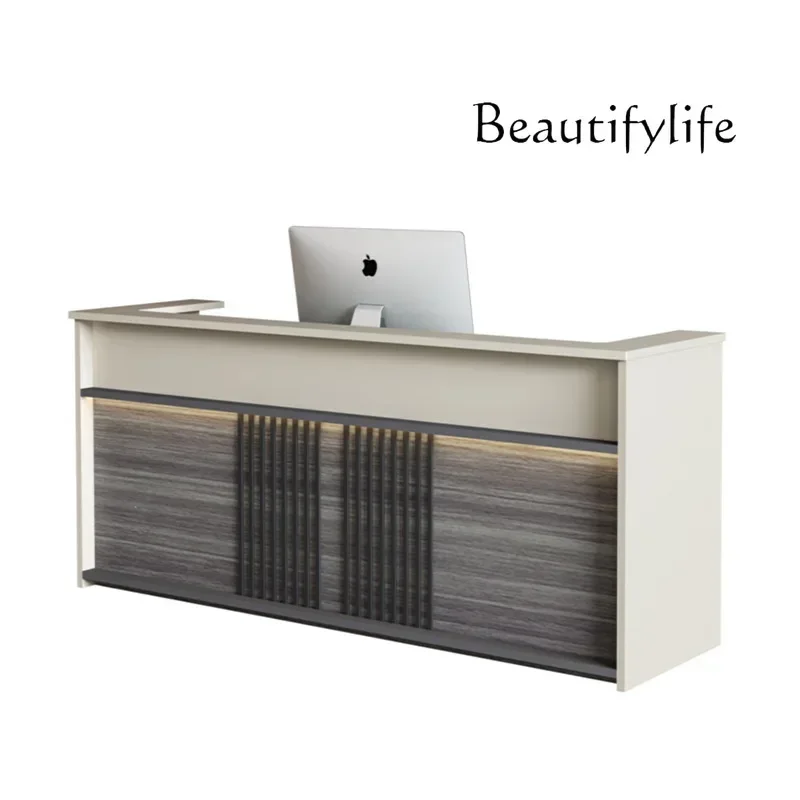 Reception Hotel Lobby Reception Desk Premium Sense Solid Wood Paint checkout page