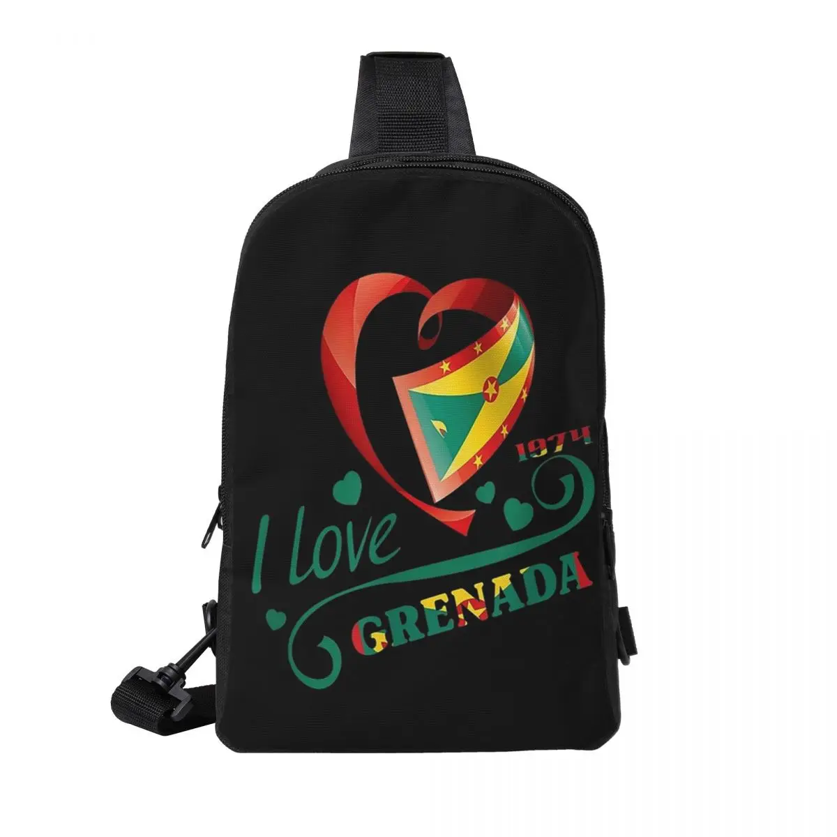 

Grenada Independence Day Chest Bag Men Sling Crossbody Backpack Chest Bag Travel Hiking Daypack Shoulder Bag