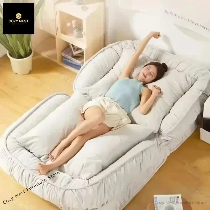 Large Lazy Sofa Folding Living Room Balcony Chaise Simple Modern Bedroom Portable Single Sofa Relax Chair Indoor Furniture