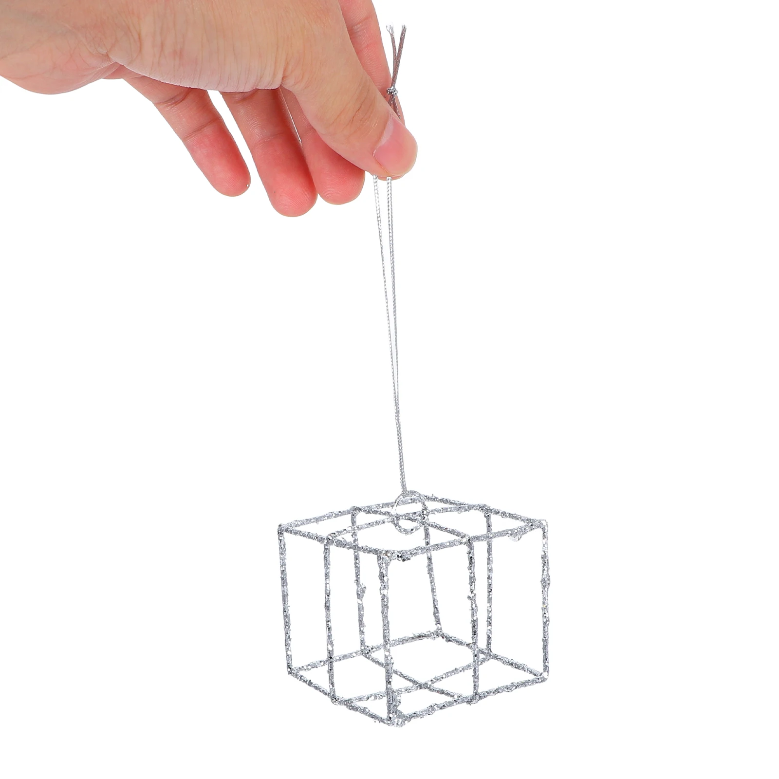 

Xmas Tree Pendant Silver Gift Box Christmas Hanging Ornament Hollow Decor Exquisite Design for Party Home Decor