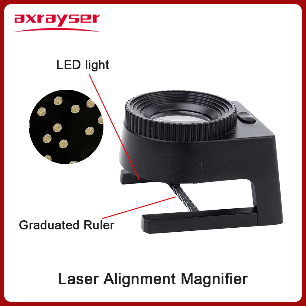 

50x Magnifier Laser Alignment Magnifier with LED Light Graduated Ruler for Observing Laser Spot on Laser Marking Cutting Machine