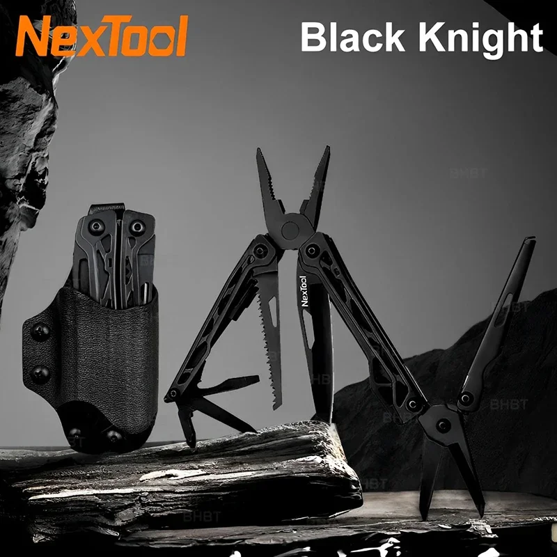 NexTool Black Knight with Optional Kydex Sheath 11 In 1 Multitool Pliers Outdoor Survival Folding Scissors