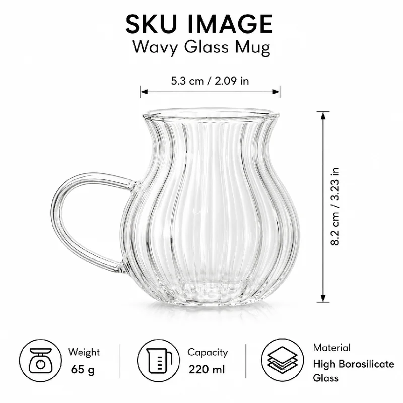 6Pcs 220ml High Borosilicate Glass Cups Heat Cold Resistant Shatterproof  Juice Coffee Mug Home Office Breakfast Drinking Cup