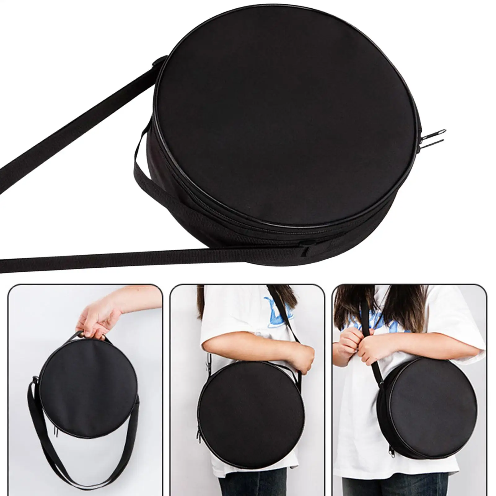 Carry Case for Folding Stool Round Pouch with Shoulder Strap Foldable Stool Bag with Zipper for Sketching Camping Picnic view 3
