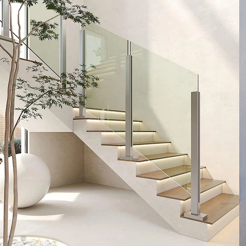 Imagem -05 - Vidro Trilho Post para Varanda Deck Escadas Adicionar Corrimão Cannot Aço Inoxidável 304