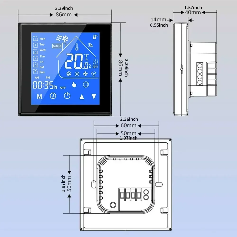 New High quality LCD Thermostat 16A For Electric Heating 5A For Water Heating/Gas Boiler Thermostat Digit Temperature Controller