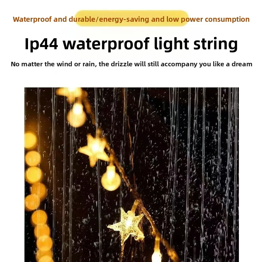 

Multicolor Christmas Lights Lamp String Warm Color 10M Xmas Tree Lights 80LED Stars/Snowflakes LED String Light New Year Party