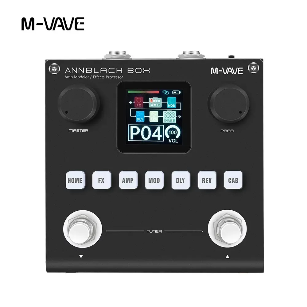 

M-VAVE ANNBLACH BOX Педали эффектов для гитары/баса AMP Modeler Процессор мультиеэффектов Перезаряжаемый для электрогитары Бас