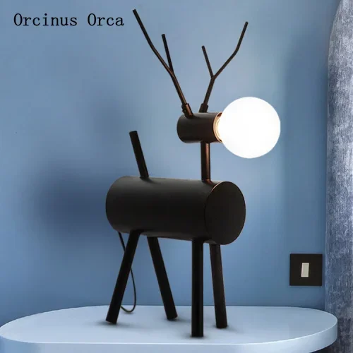 Lampe de Table LED Créative en Forme de Cerf pour Chambre d'Enfant, Design Simple, Europe du Nord