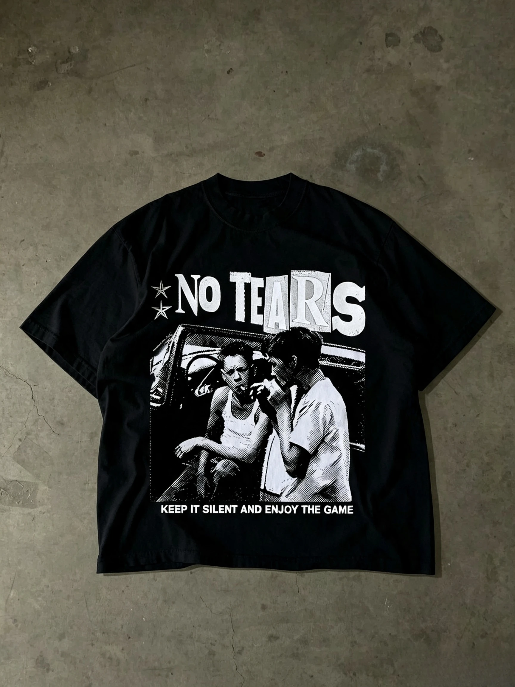 New Fashionable Hip Hop Style Stay Quiet and Enjoy The Current Y2K Harajuku Comfortable Printed T-shirt Sports Street T-shirt