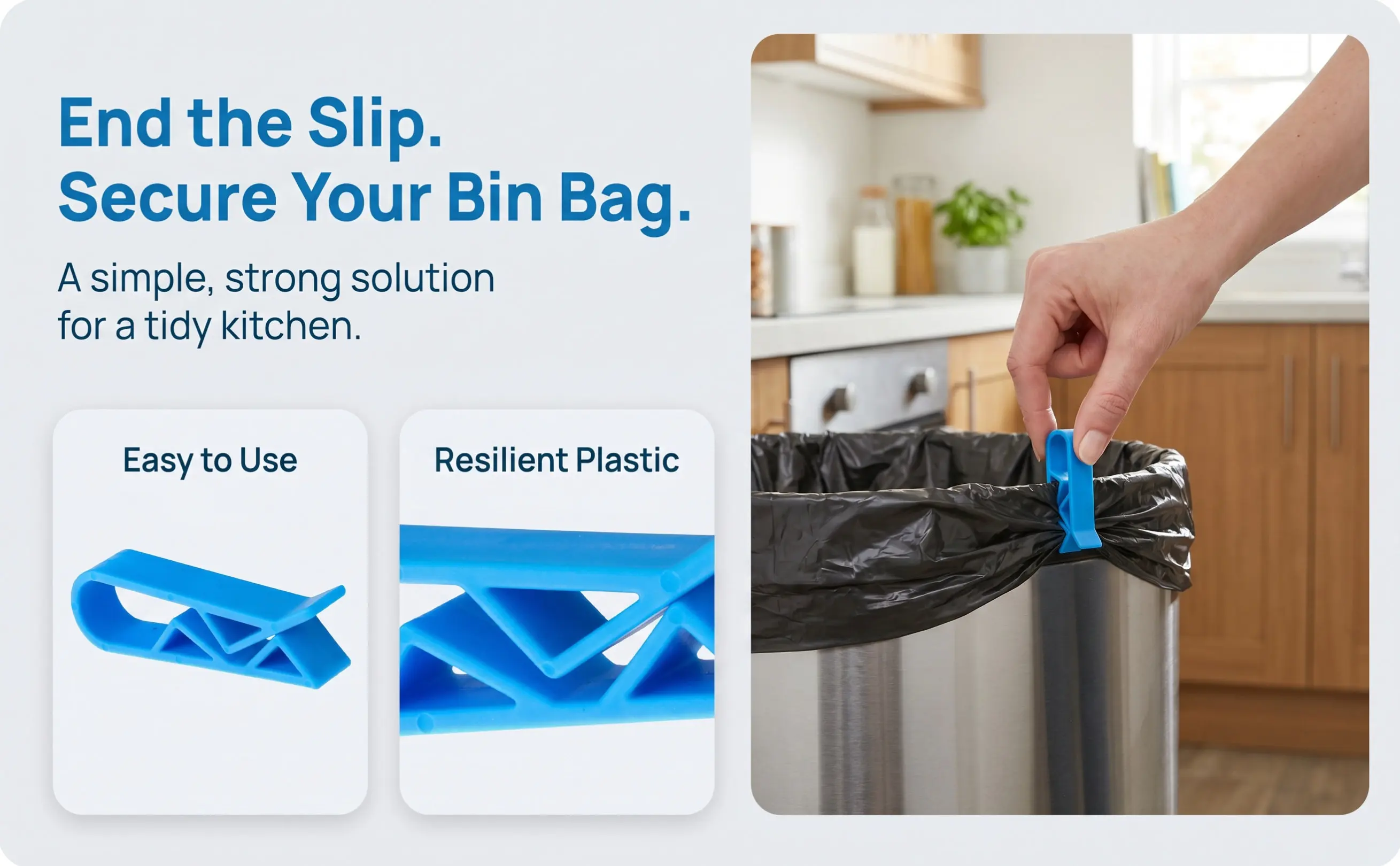 24Pcs Trash Bag Clips Plastic Garbage Bin Clamp for Secure Bag Fastening on Trash Can Edge No Slip Smooth