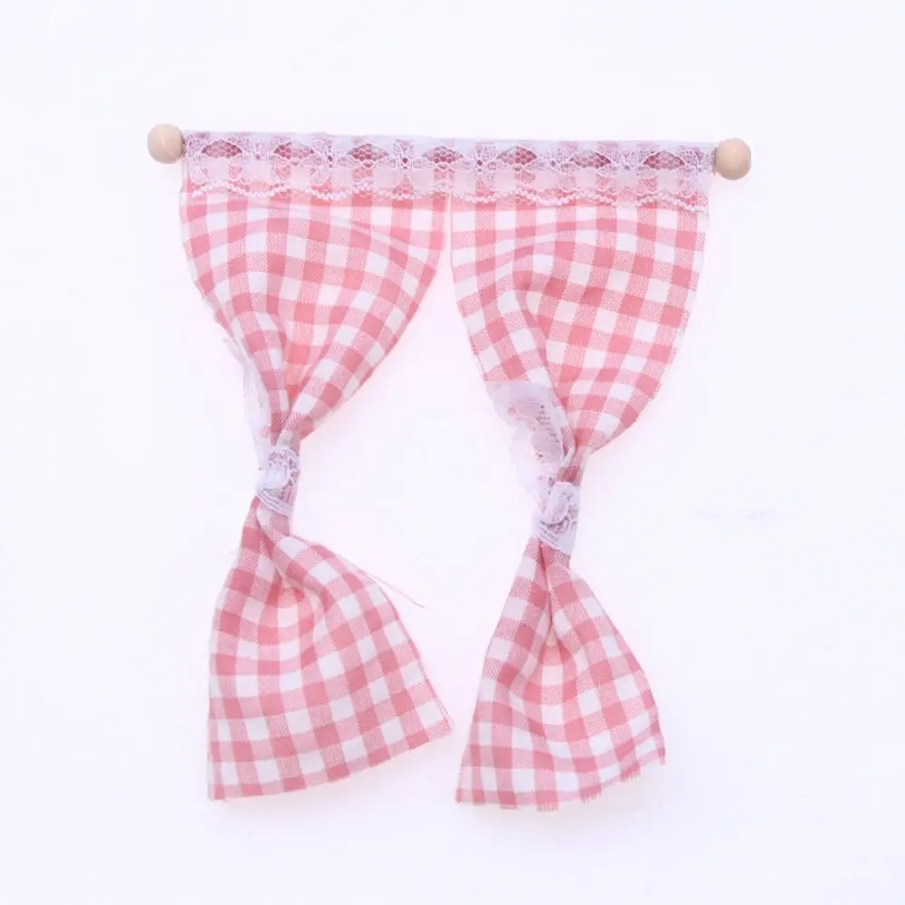 OB11 ドールハウスミニチュアカーテンフラワーカーテンモデル家具ドールハウスの装飾アクセサリーレース格子