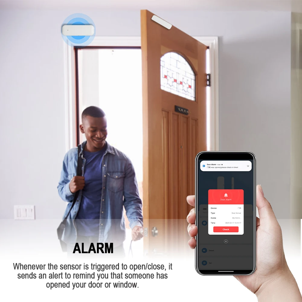 Tuya Zigbee 3.0 Door Window Sensor Smart Home Door Open Closed Detector Smart Life App Control Home Security Alarm System