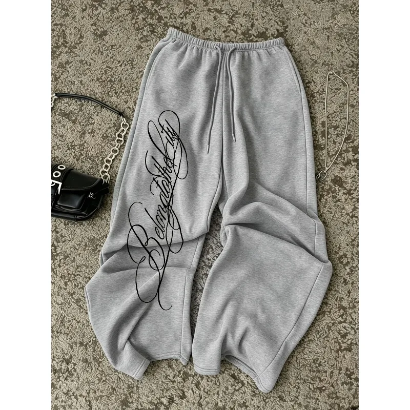 European and American Street Ladies' Personality, Fun, Simple, Dark Gothic Style Casual Pants, Hip-hop Fashion Street