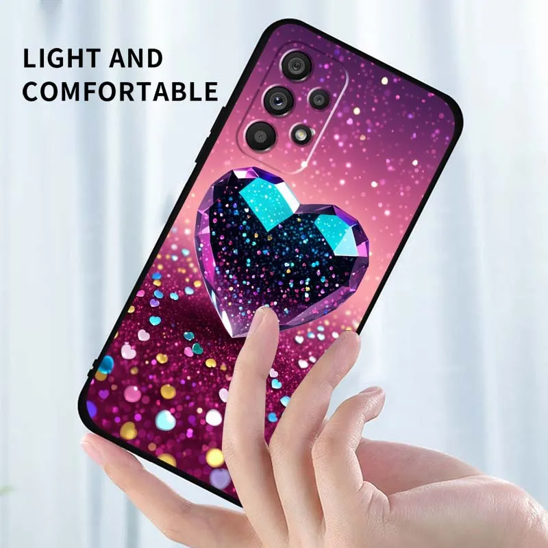 Katze fangen Liebe Kunst für Samsung A73 A72 A71 A55 A54 A53 A52 A51 A13 A22 A16 A15 A12 A14 A26 A07 5G schwarz Abdeckung