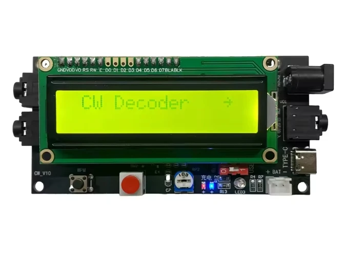 CW Decoder Morse Code Reader Morse code Translator Ham Radio Accessory Essential Module Include LCD1602 DC5V -12V/500mA