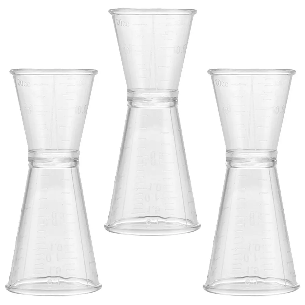 3 قطعة البلاستيك الوالج كوكتيل قياس كوب مزدوج الوجهين بار أداة أوقية كوب للمنزل بار مطعم Ktv قياس