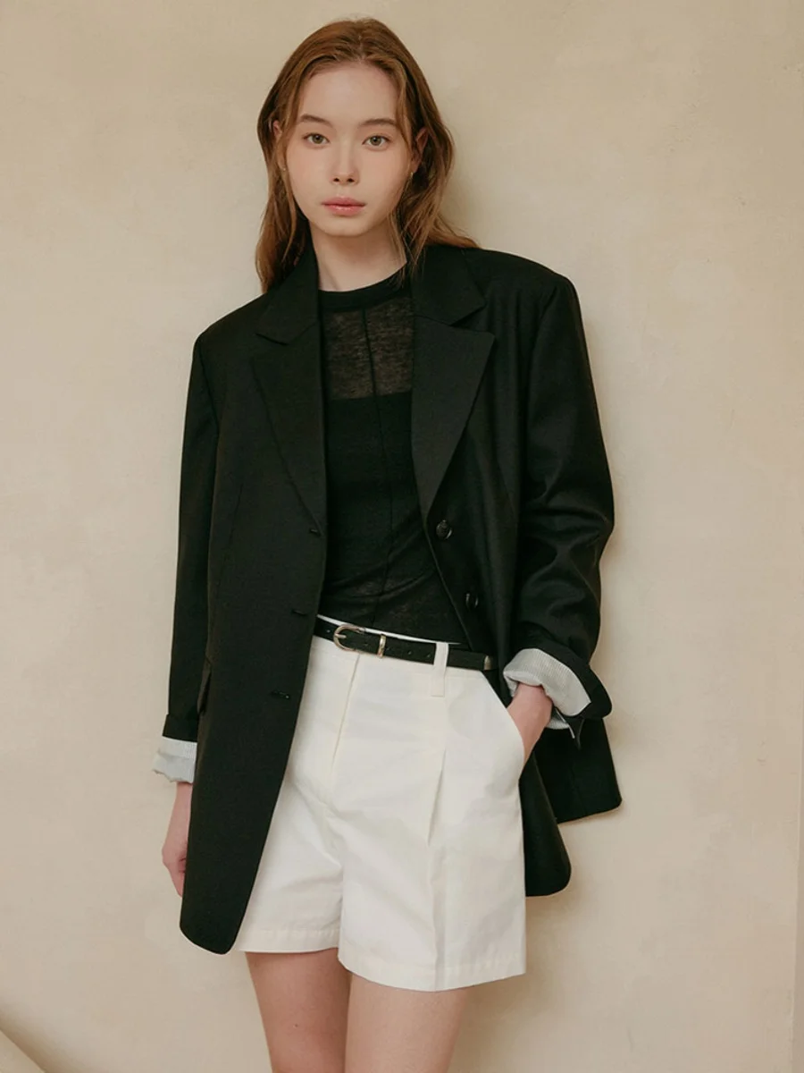 Nok Xiaola authentique printemps 2025 marque costume Vintage Ele trajet Sle Long Sve fermeture à bouton unique