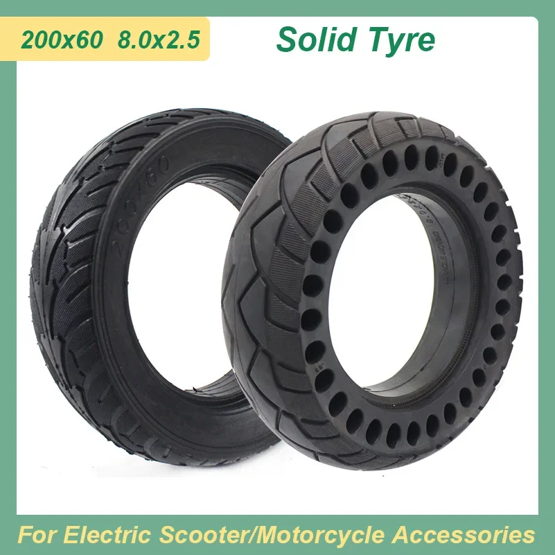 200x60 8.0x2.5 Electric Scooter Solid Wheel Tire 8 Inch Non Pneumatic Widening Explosion-proof Tyre for Skateboard Balance Car