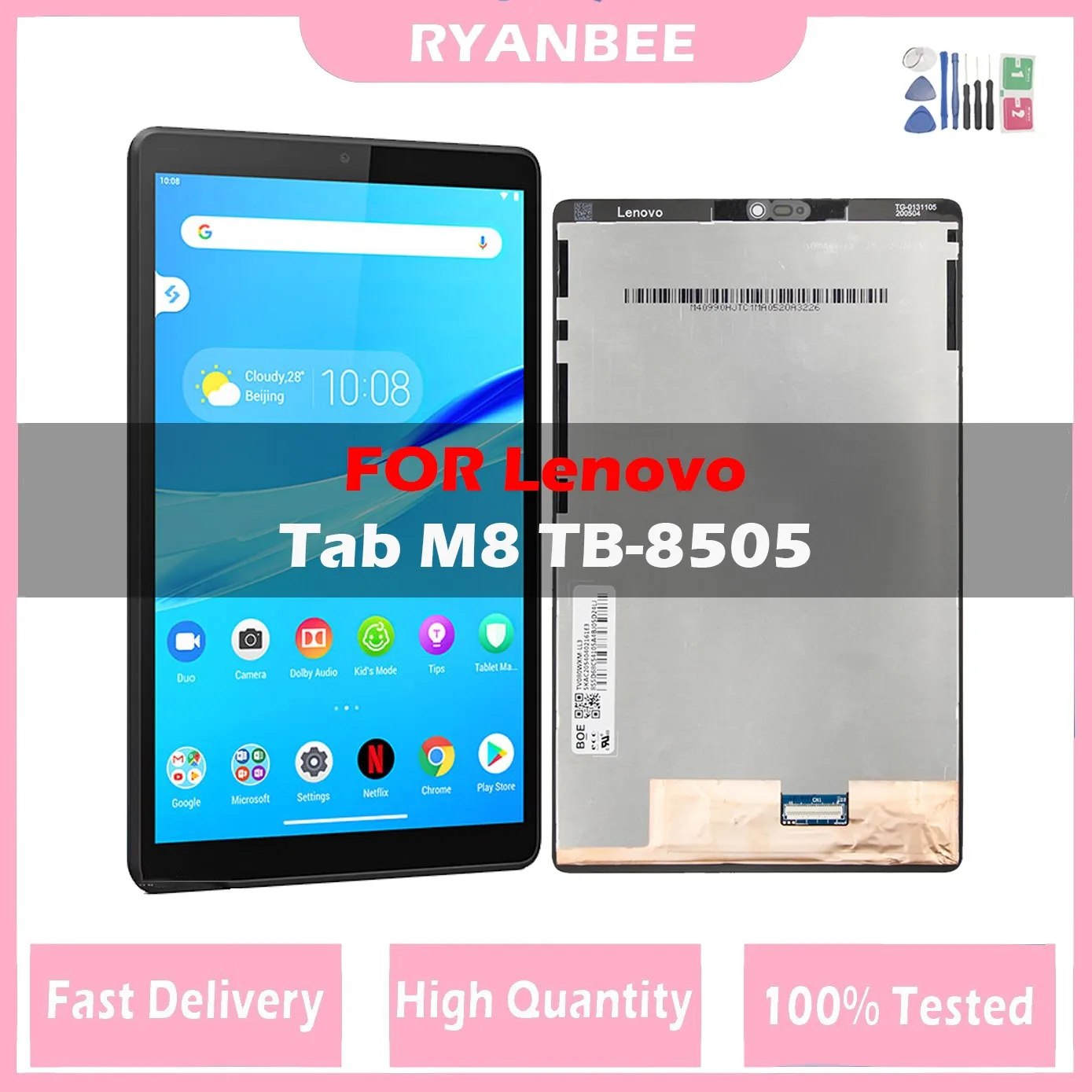 

100% New Original LCD 8.0" Replacement For Lenovo Tab M8 PRC ROW TB-8505X TB-8505F TB-8505 LCD Display Touch Screen Digitizer