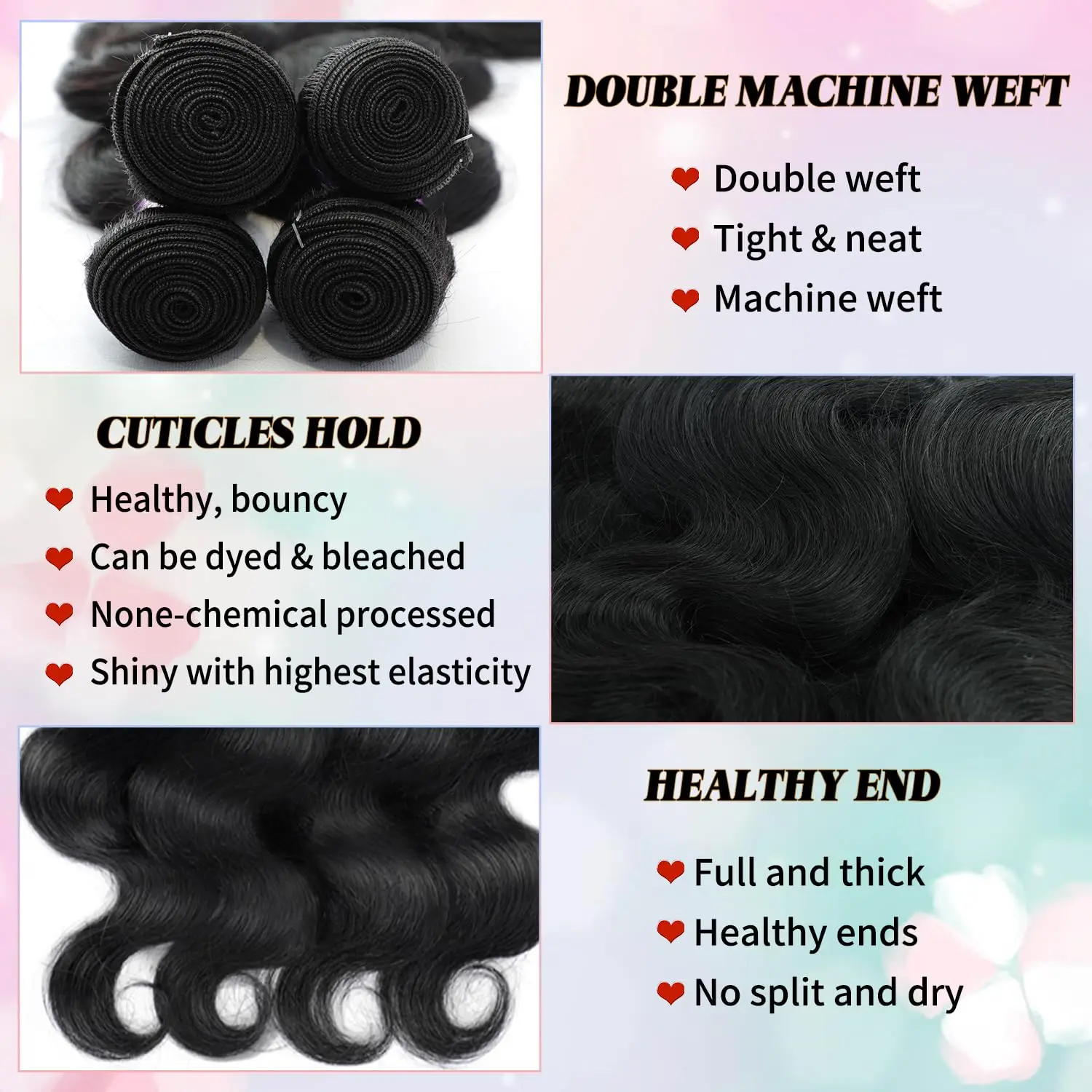 حزم شعر بشري مموج 24 26 28 30 بوصة نسج 100% غير معالج برازيلي سريع 4 حزم حزم شعر بشري أسود طبيعي #4