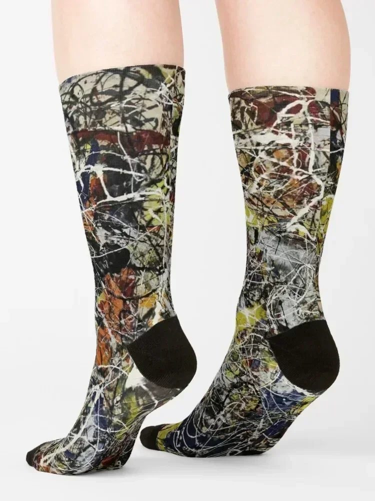 Number 17a--- Jackson Pollock Socks Thermal man winter christmas stocking tennis moving stockings Mens Socks Women's
