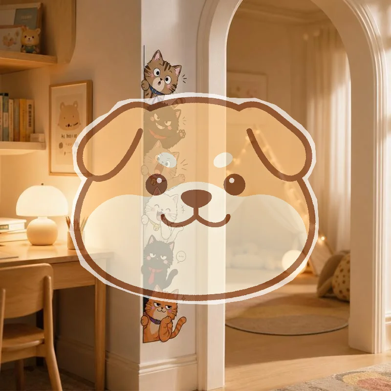Cute Cartoon Cat Wall Decal Self-Adhesive Removable Non-Toxic Sticker for Kids Playroom Bedroom Home Decor