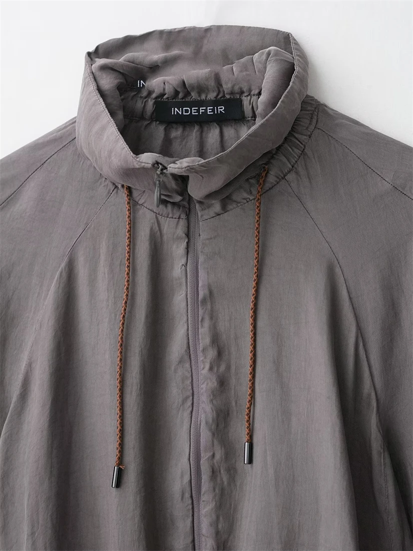 Novo 2025 moda feminina manga longa jaqueta piloto topo feminino elegante casual outerwear