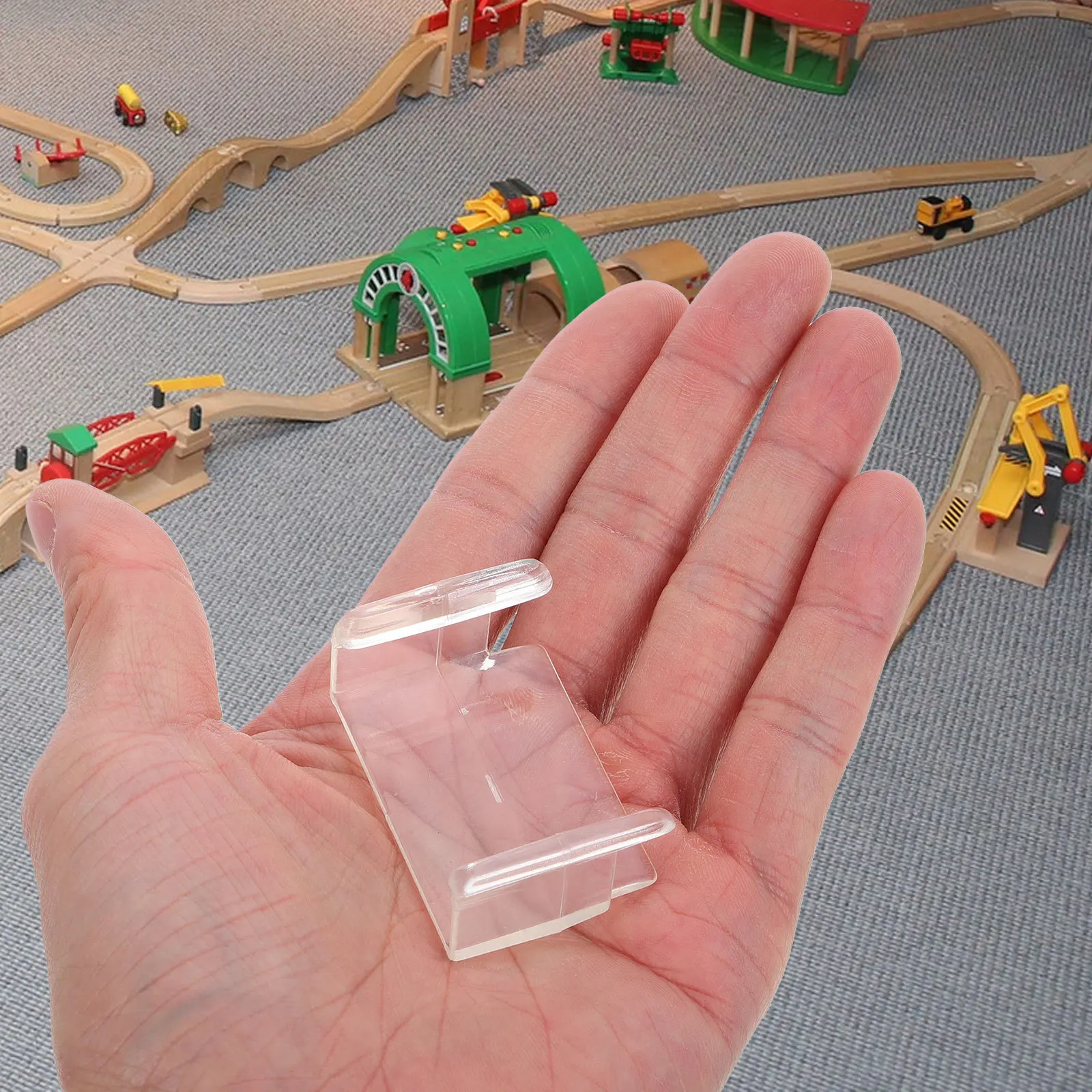 

5 прозрачных соединителей для железнодорожных путей, обеспечивающие устойчивое и безопасное соединение, совместимые с большинством серий домашних конструкторов.