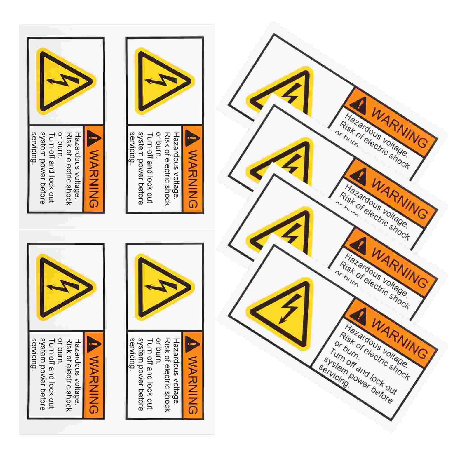 2 Pcs Voltage Identification Label Stickers Warning Electric Shocks Decals for Caution Refrigerator Sign Synthetic Paper High