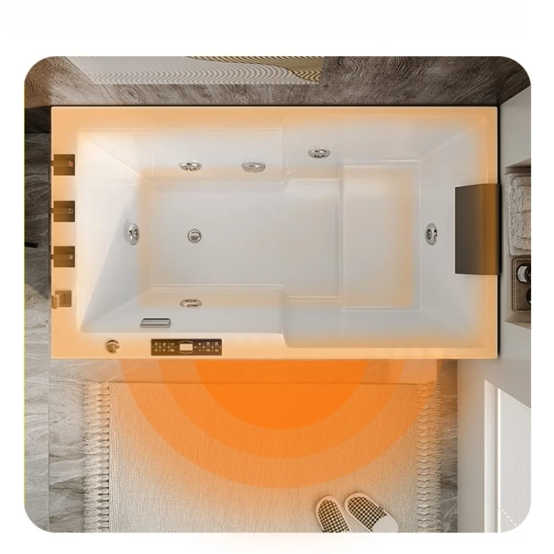 حوض استحمام منزلي صغير من الأكريليك، حوض استحمام ياباني عميق لركوب الأمواج، حوض استحمام ثرموستاتي ذكي #2